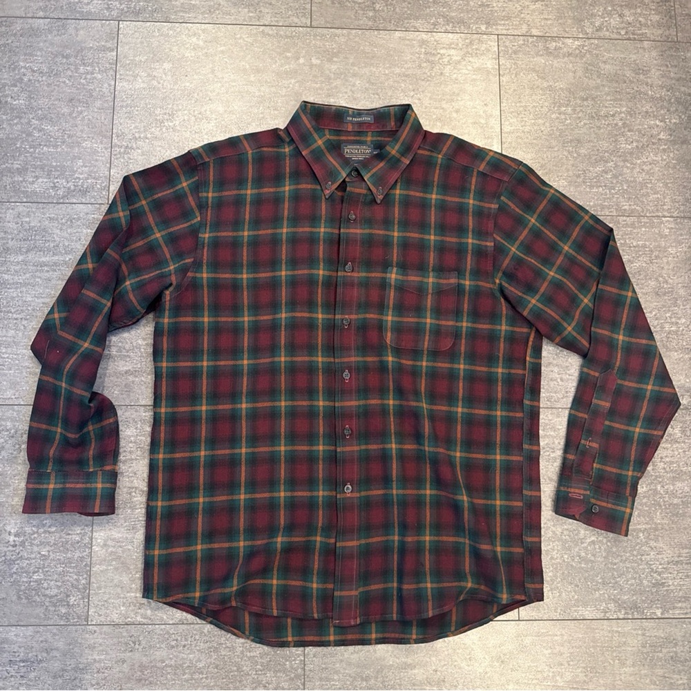 Men's Plaid Shirt - Red and Green